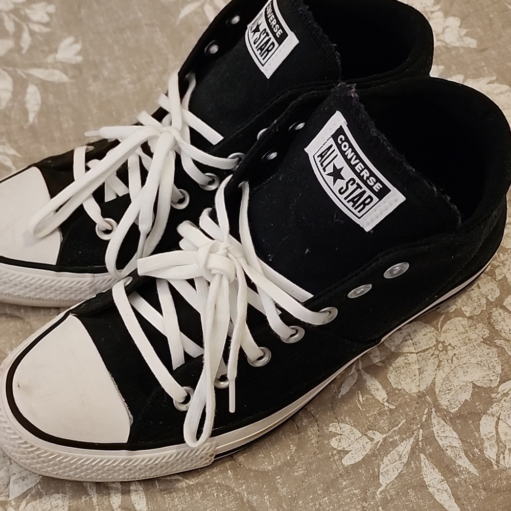 Converse Black and White High Top Sneakers - Picture 5 of 7